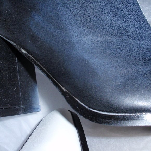 NWT Two Tone B&W Faux Leather Heeled Boots - Picture 9 of 15